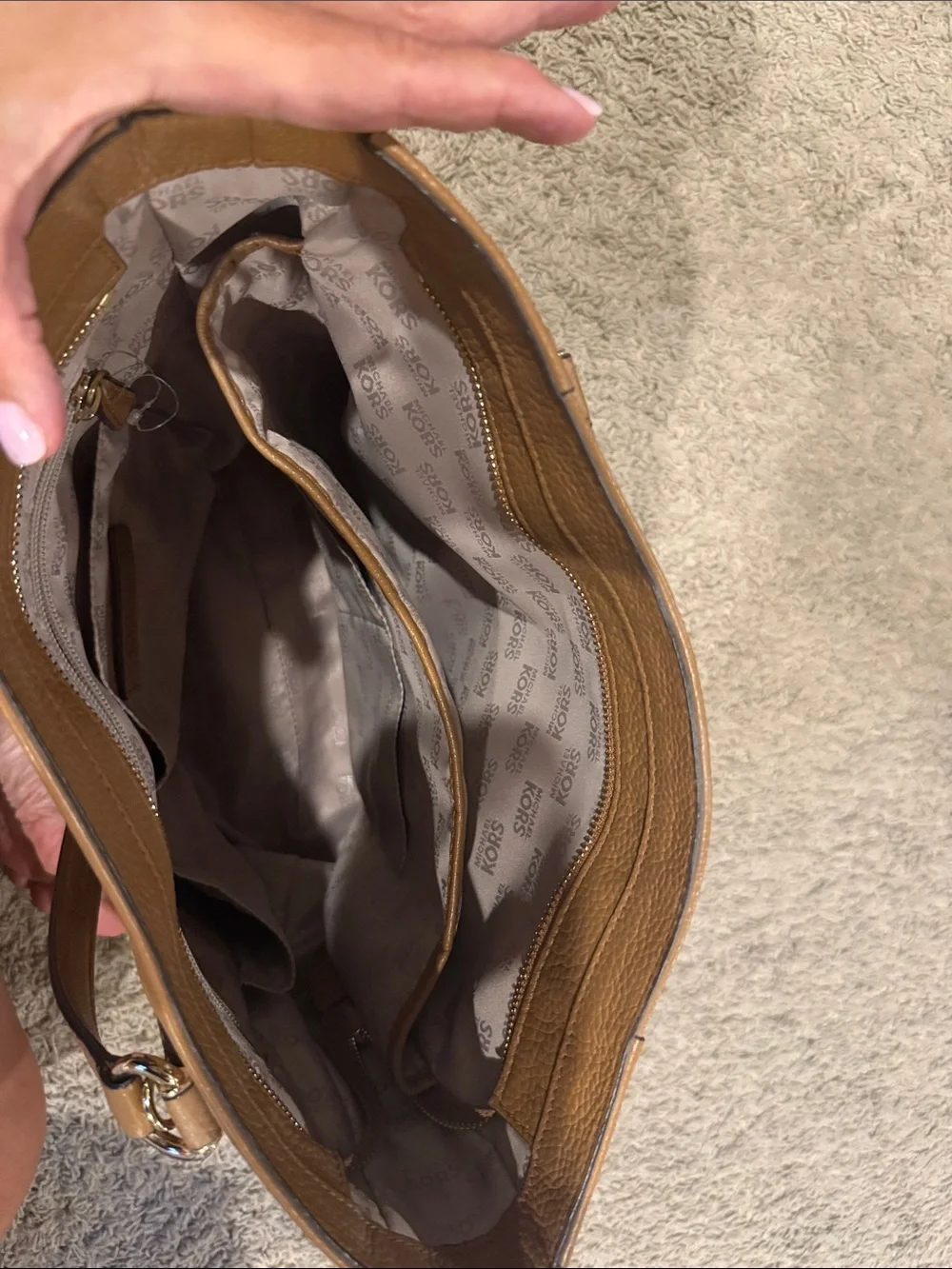 Michael Kors Caramel Pebbled Leather Tote - Picture 6 of 8